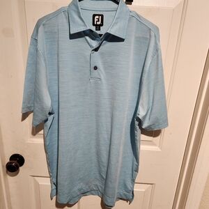 FootJoy mens blue short sleeve polo shirt Golf Tennis Active Summer Resort